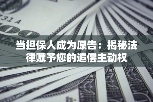 济南当担保人成为原告：揭秘法律赋予您的追偿主动权