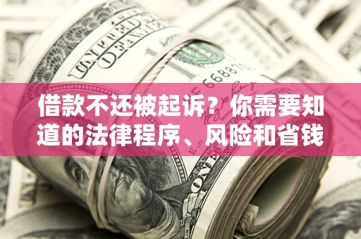 济南借款不还被起诉？你需要知道的法律程序、风险和省钱技巧
